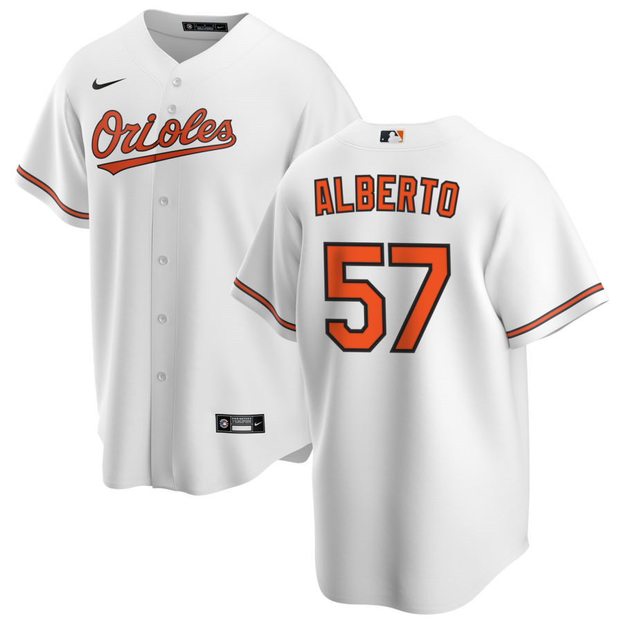 Nike Men #57 Hanser Alberto Baltimore Orioles Baseball Jerseys Sale-White